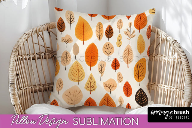 Fall Pillow Cover - Autumn Forest Pillow Sublimation Sublimation OrangeBrushStudio 