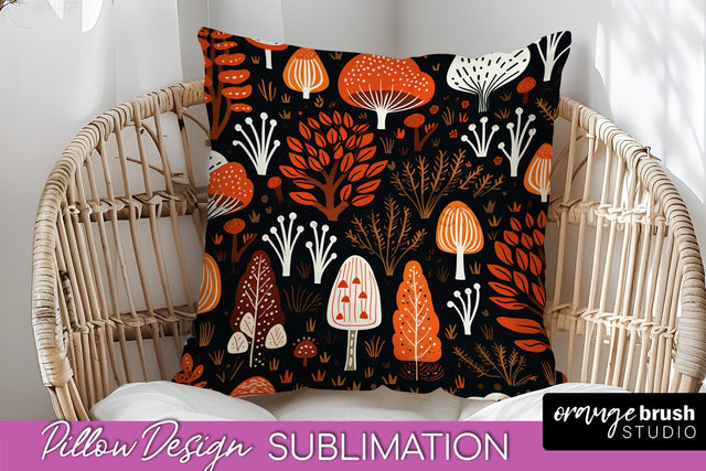 Fall Pillow Cover - Autumn Forest Pillow Sublimation Sublimation OrangeBrushStudio 