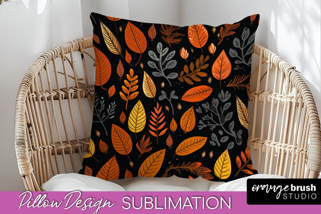Fall Pillow Cover - Autumn Forest Pillow Sublimation Sublimation OrangeBrushStudio 