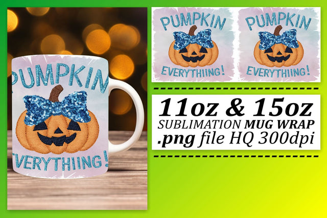 Fall Pumpkin 11oz/15oz Halloween Mug Sublimation Wrap Sublimation afrosvg 