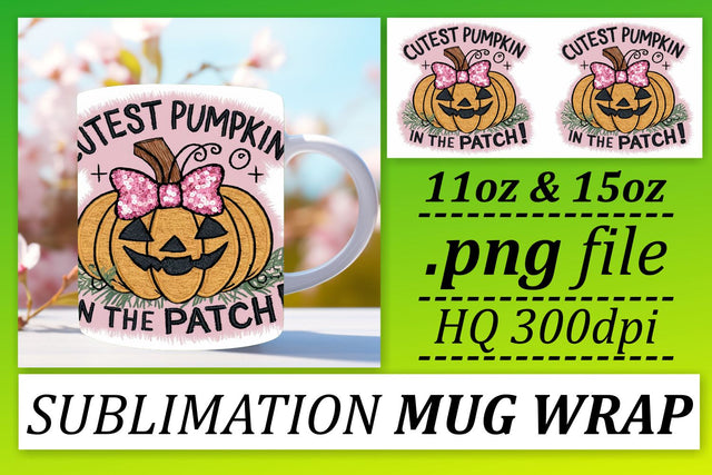 Fall Pumpkin 11oz/15oz Mug Wrap Halloween Sublimation Sublimation afrosvg 