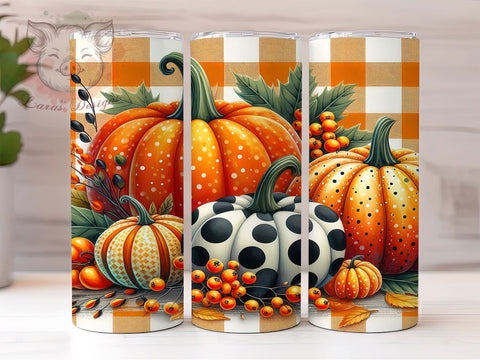 Fall Pumpkin 20oz Tumbler Png, Straight & Tapered Tumbler Png, Autumn Tumbler Png, Digital Download PNG Sublimation Lara' s Designs 