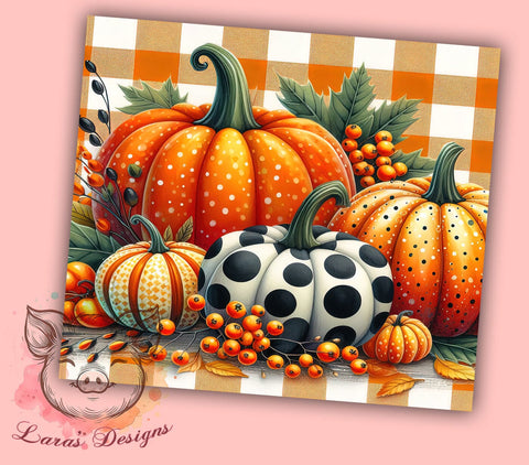Fall Pumpkin 20oz Tumbler Png, Straight & Tapered Tumbler Png, Autumn Tumbler Png, Digital Download PNG Sublimation Lara' s Designs 