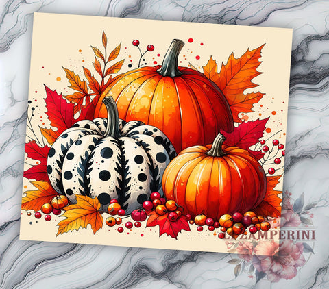 Fall Pumpkin 20oz Tumbler Wrap PNG, Autumn Tumbler Png, Straight & Tapered Tumbler Wrap, Instant Digital Download Sublimation Li Zamperini 