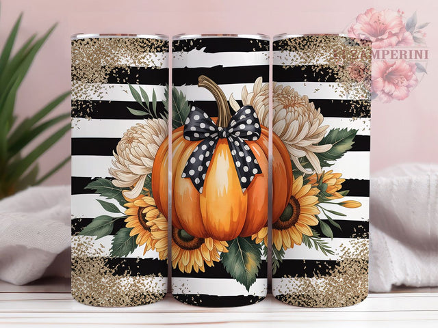 Fall Pumpkin Autumn Floral Tumbler, Autumn Floral 20Oz Sublimation, Rustic Harvest Coffee Cup, Thanksgiving Pumpkin Mug Wrap, Cozy Farmhouse Drinkware Design, Pumpkin Patch Cup, Autumn Flowers Tumbler Sublimation Li Zamperini 