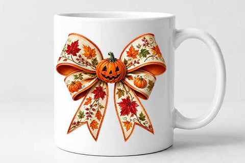 Fall Pumpkin Bow PNG Autumn Digital Download SVG BillahCrafts 