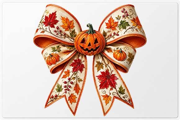 Fall Pumpkin Bow PNG Autumn Digital Download SVG BillahCrafts 