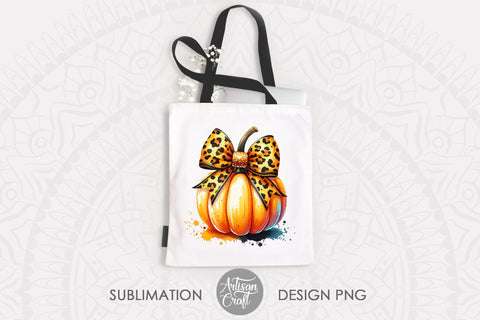 Fall Pumpkin Coquette Bow leopard print Sublimation Artisan Craft SVG 