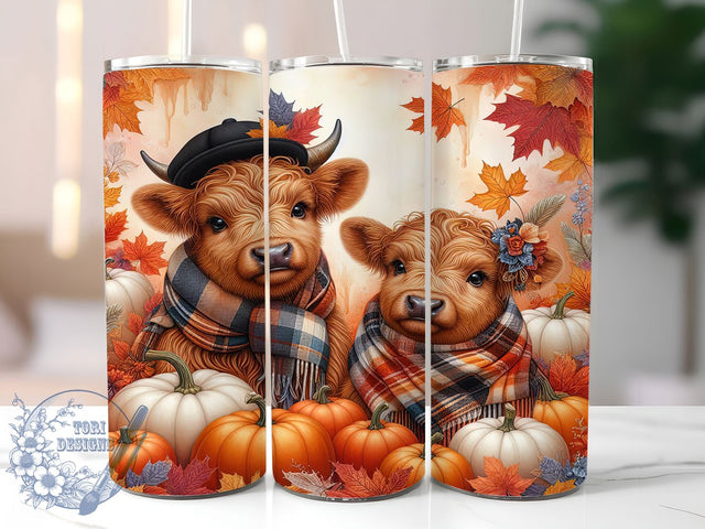 Fall Pumpkin Cow Thanksgiving Tumbler, Thanksgiving Cow Wrap, 20oz Sublimation Design, Autumn Harvest Tumbler, Rustic Farmhouse Drinkware, Pumpkin Cow Art, Seasonal Fall Wrap Sublimation ToriDesigns 