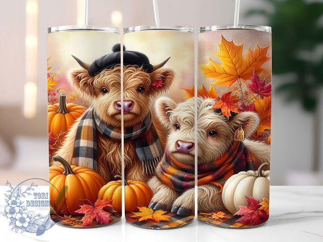 Fall Pumpkin Cow Thanksgiving Tumbler, Thanksgiving Cow Wrap, 20oz Sublimation Design, Autumn Harvest Tumbler, Rustic Farmhouse Drinkware, Pumpkin Cow Art, Seasonal Fall Wrap Sublimation ToriDesigns 