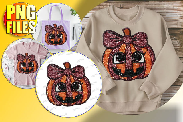 Fall Pumpkin Design with Bow for Sublimation - Cute Clipart Sublimation afrosvg 