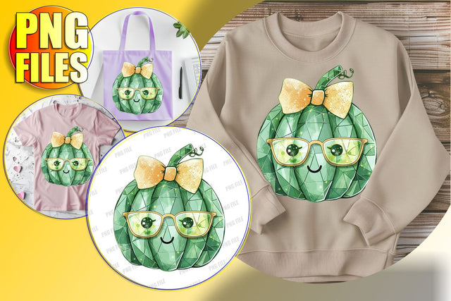 Fall Pumpkin Design with Bow for Sublimation - Cute Clipart Sublimation afrosvg 