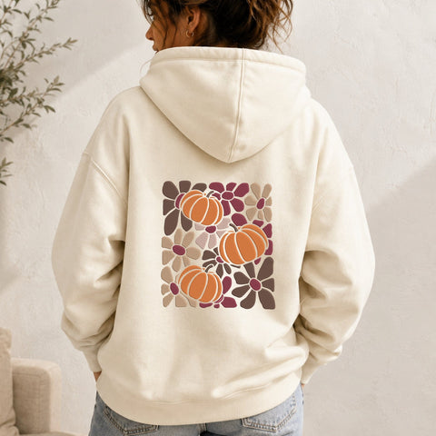 Fall Pumpkin Floral Embroidery Design – Autumn Pumpkin Flower Pattern Machine Embroidery File, Thanksgiving Fall Floral Design Embroidery/Applique DESIGNS PatternFeed8 
