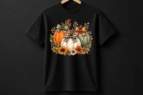 Fall Pumpkin Floral PNG Farmhouse Digital Download SVG BillahCrafts 