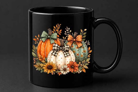 Fall Pumpkin Floral PNG Farmhouse Digital Download SVG BillahCrafts 