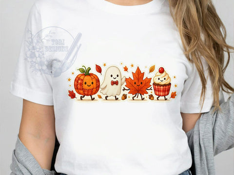 Fall Pumpkin Ghost T-Shirt PNG, Pumpkin Ghost, Fall Season, Spooky Style, Autumn Vibes, Sublimation PNG, Statement Shirt, Holiday Fashion Sublimation ToriDesigns 