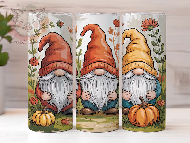 Fall Pumpkin Gnome Autumn Tumbler, Autumn Tumbler Wrap, Gnome Sublimation Design, 20oz Fall Tumbler, Pumpkin Gnome Wrap, Cozy Autumn Drinkware, Thanksgiving Tumbler Art Sublimation Lara' s Designs 