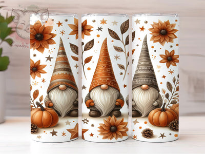 Fall Pumpkin Gnome Autumn Tumbler, Autumn Tumbler Wrap, Gnome Sublimation Design, 20oz Fall Tumbler, Pumpkin Gnome Wrap, Cozy Autumn Drinkware, Thanksgiving Tumbler Art Sublimation Lara' s Designs 