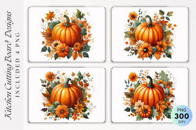 Fall Pumpkin Kitchen Cutting Board PNG Design Sublimation Regulrcrative 