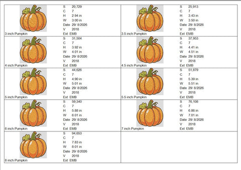 Fall Pumpkin Machine Embroidery Design – Autumn Harvest Pumpkin Thanksgiving Embroidery File Embroidery/Applique DESIGNS PatternFeed8 