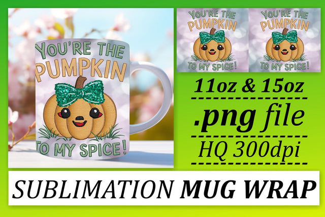 Fall Pumpkin Mug Wrap 11oz/15oz Halloween Sublimation Sublimation afrosvg 