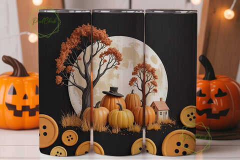 Fall Pumpkin Patch 20oz Tumbler Wrap Sublimation PixelChick 