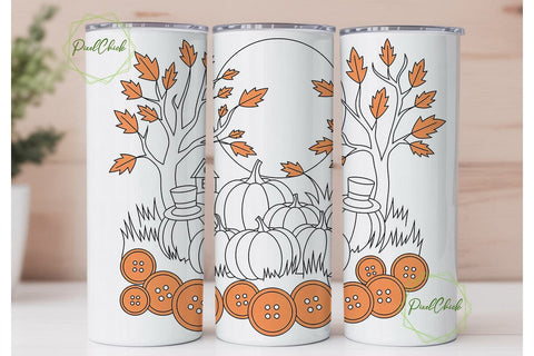 Fall Pumpkin Patch 20oz Tumbler Wrap Sublimation PixelChick 
