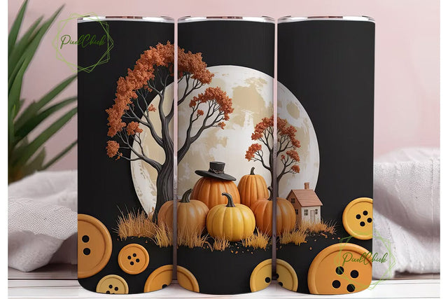 Fall Pumpkin Patch 20oz Tumbler Wrap Sublimation PixelChick 
