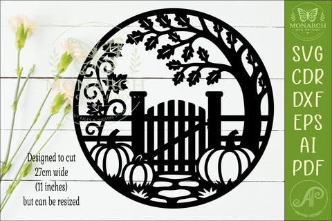 Fall Pumpkin Patch Gate SVG, Autumn Farmhouse Wall Decor SVG APInspireddesigns 