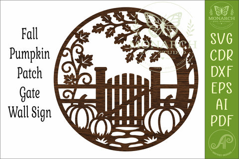 Fall Pumpkin Patch Gate SVG, Autumn Farmhouse Wall Decor SVG APInspireddesigns 