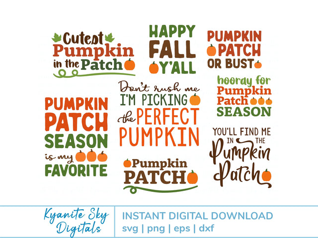 Fall Pumpkin Patch Quotes Titles SVG Bundle Vol. 1 SVG Kyanite Sky Digitals 