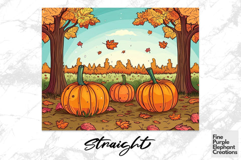 Fall Pumpkin Patch Sublimation Tumbler Wrap Sublimation Fine Purple Elephant Creations 