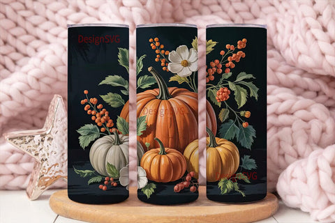 Fall Pumpkin Patch Tumbler Wrap Sublimation DesignSVG 