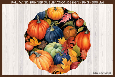Fall Pumpkin Patch Wind spinner, Autumn Wind Spinner, Sublimation Png Template, Digital Download Sublimation Keepsake Treasures Designs LLC. 