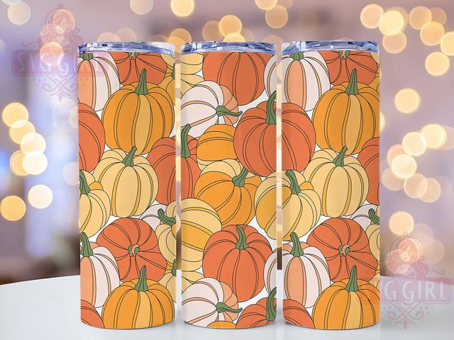 Fall Pumpkin Pattern Autumn Tumbler, Autumn Pumpkin Wrap, 20oz Sublimation Design, Seasonal Fall Drinkware, Rustic Pumpkin Wrap, Harvest Autumn Tumbler, Cozy Fall Pattern Sublimation SvggirlplusArt 
