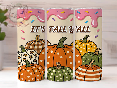 Fall Pumpkin Pop Art 20oz Tumbler, Retro Style, Bold Colors, Comic Aesthetic, Autumn Theme, Vibrant Orange, Modern Art, Sublimation Wrap Sublimation Lara' s Designs 