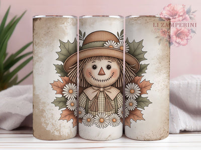 Fall Pumpkin Scarecrow Halloween Tumbler, Halloween Autumn Cup, 20Oz Skinny Tumbler Wrap, Spooky Harvest Sublimation, Pumpkin Scarecrow Drinkware, Autumn Halloween Gift Idea Sublimation Li Zamperini 