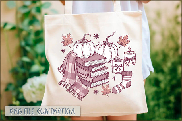 Fall Pumpkin Season Bookish Tote Bag Sublimation Shetara Begum 