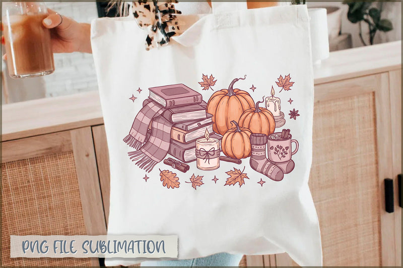 Fall Pumpkin Season Bookish Tote Bag Sublimation Shetara Begum 