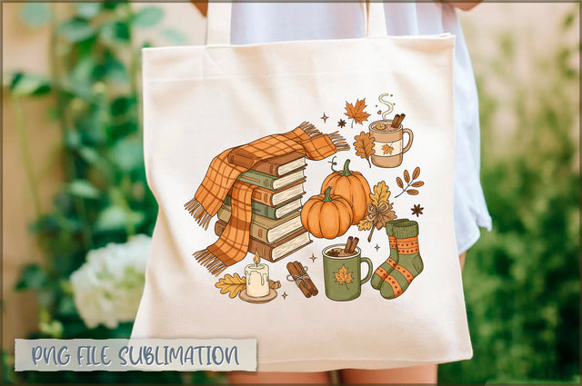 Fall Pumpkin Season Bookish Tote Bag Sublimation Shetara Begum 