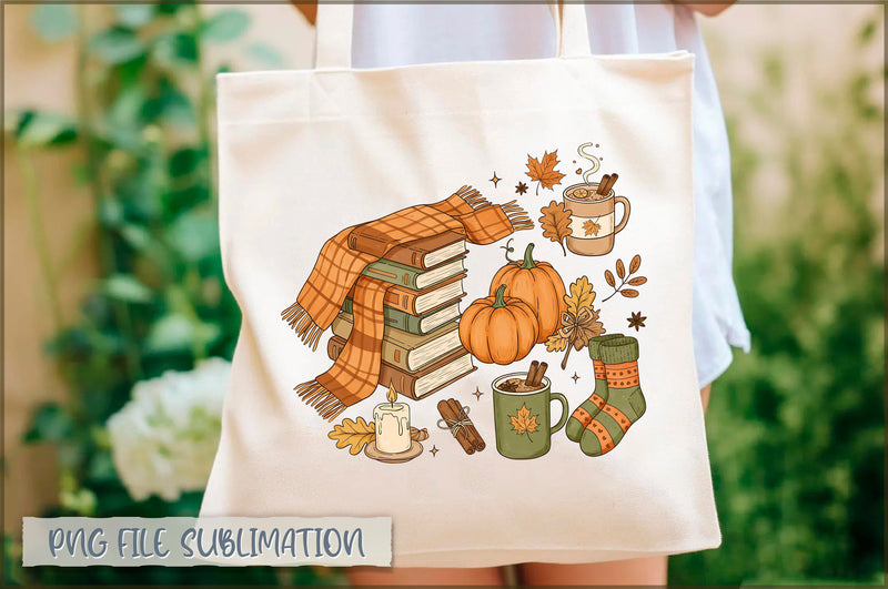 Fall Pumpkin Season Bookish Tote Bag Sublimation Shetara Begum 