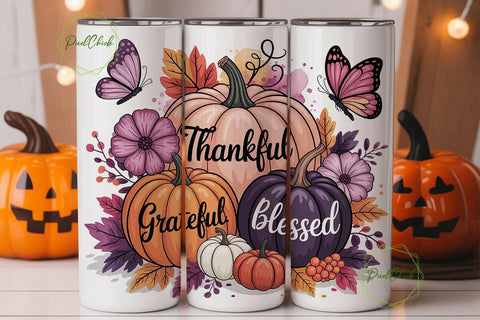 Fall Pumpkin Spice 20oz Tumbler Wrap Sublimation PixelChick 