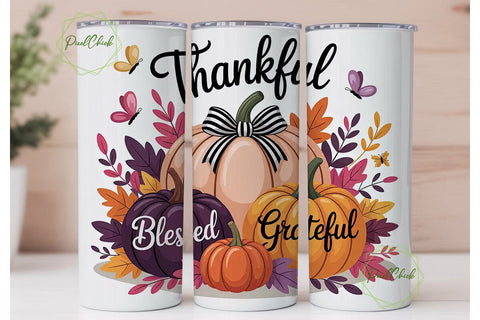 Fall Pumpkin Spice 20oz Tumbler Wrap Sublimation PixelChick 