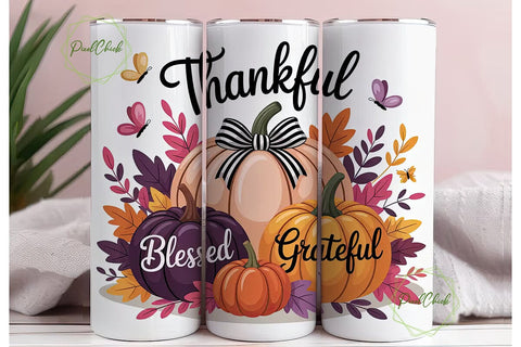 Fall Pumpkin Spice 20oz Tumbler Wrap Sublimation PixelChick 
