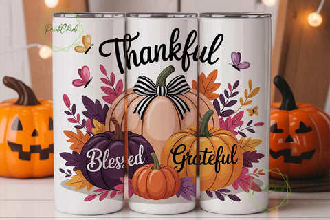 Fall Pumpkin Spice 20oz Tumbler Wrap Sublimation PixelChick 