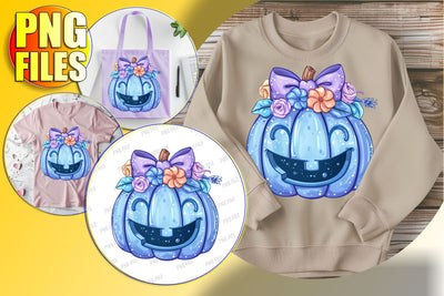 Fall Pumpkin Sublimation Design with Coquette Bow - PNG Sublimation afrosvg 