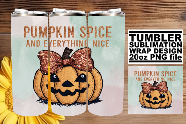 Fall Pumpkin Sublimation Wrap for 20oz Halloween Tumblers Sublimation afrosvg 