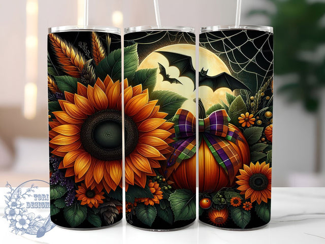 Fall Pumpkin Sunflower Harvest Tumbler, Sunflower Coffee Cup, Autumn Harvest Wrap, Pumpkin Sunflower Mug, 20Oz Tumbler Design, Fall Sublimation Cup, Rustic Autumn Drinkware Sublimation ToriDesigns 