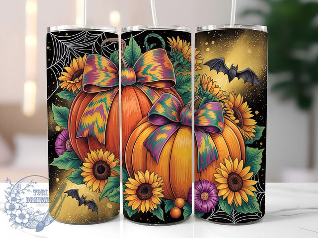 Fall Pumpkin Sunflower Harvest Tumbler, Sunflower Coffee Cup, Autumn Harvest Wrap, Pumpkin Sunflower Mug, 20Oz Tumbler Design, Fall Sublimation Cup, Rustic Autumn Drinkware Sublimation ToriDesigns 