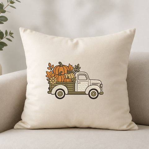 Fall Pumpkin Truck Embroidery Design – Vintage Pickup Truck with Pumpkins Machine Embroidery File, Autumn Harvest Design Embroidery/Applique DESIGNS PatternFeed8 